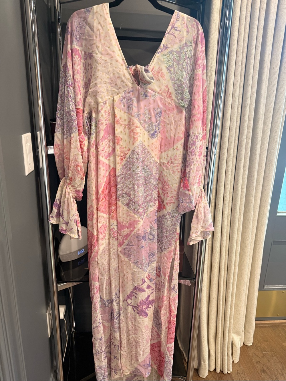 HEMANT & NANDITA Pink Patchwork Maxi Dress